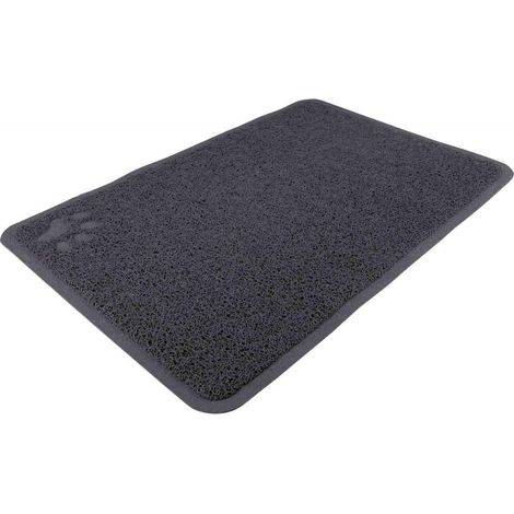 TAPIS POUR BAC À LITIÈRE, PVC, 40 × 60 CM, ANTHRACITE - ENLÈVE LA LITIÈRE DES PATTES (1/3)