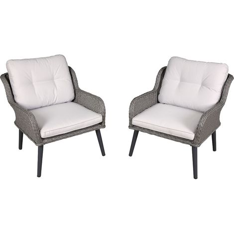 Dellonda DG79 Buxton Rattan Wicker Outdoor Chair Set 2pc (1/4)