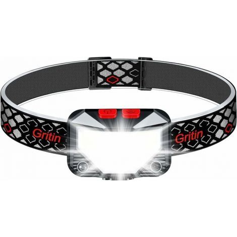 Gritin rechargeable LED headlamp, super bright headlamp with 8 lighting modes, motion sensor and red light, mini IPX5 waterproof headlamp, ideal for running, jogging (1/5)
