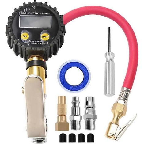 Capteur auto 200PSI Digital Tire Inflator Kit with LCD Display Quick Coupler pour Cars Trucks & Motorcycles (1/5)