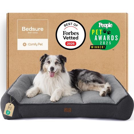 Extra Épais Panier Chien XL Grand 106x76cm, Gris (1/5)