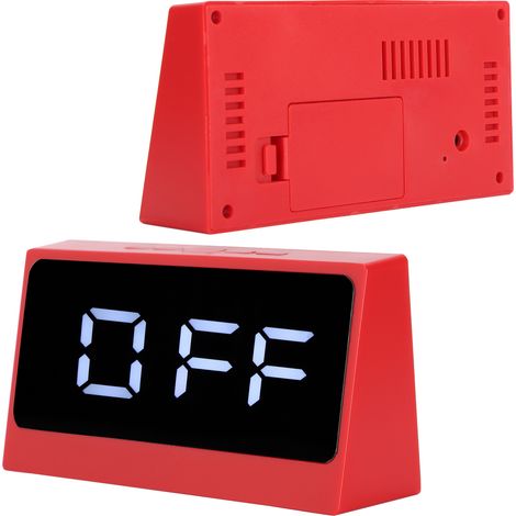 Réveil LED avec Miroir Lumineux, Affichage Grand Écran de la Température et Heure, Design Moderne (Rouge) (1/5)