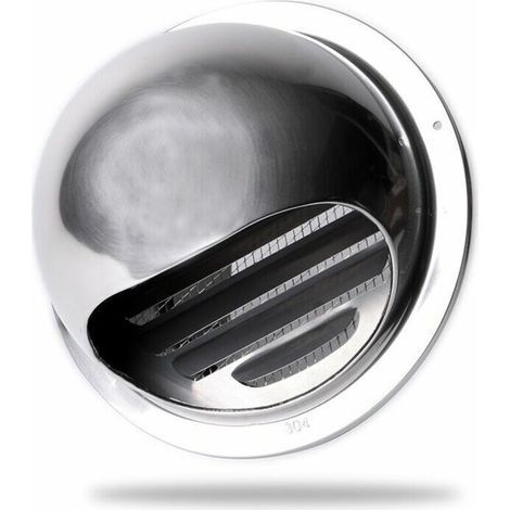 Grille Ventilation - 100 mm - Inox - Extérieur Avec Moustiquaire - Protection Façade Et Isolation Thermique - 1 Pièce (1/5)