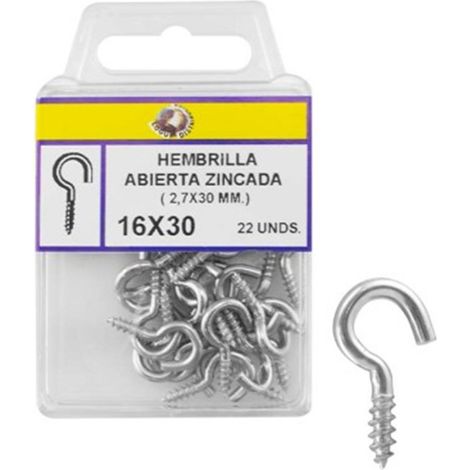 Hembrilla Abierta Zincada Blister - 16x30mm, GIBALTO