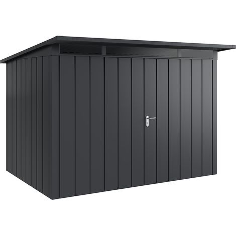 Hörmann Metall-Gerätehaus "Juno" mit Pultdach, JPD12 - Modern, 310 x 214 cm (B x T), anthrazit, 2-flüglige Tür (1/5)