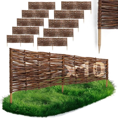 Lot de 10 Bordures Osier Bogateco Saule Naturel 100x30 cm (1/5)