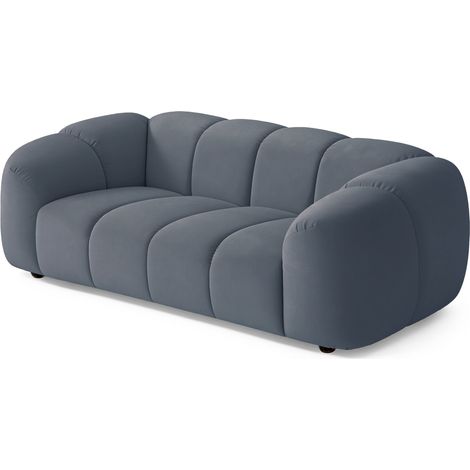 Selsey Millma - Sofa 3-Sitzer, Samt Hellblau, 220 cm (1/5)