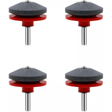 Juego de 4 afiladores de cuchillas para cortacésped, afilador universal para taladro manual (rojo) (1/4)