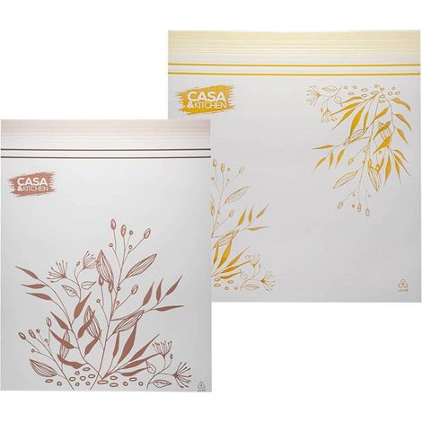 SACCHETTI PER ALIMENTI RICHIUDIBILI motivo ocra - cm 16,5 x 15 - pz 25