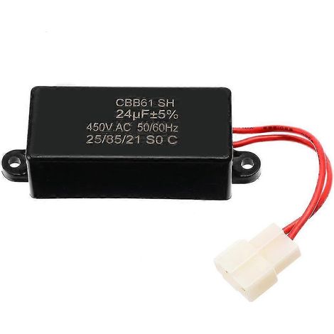 Condensateur neuf 24 µF CBB61 pour générateur 450 V CA, compatible avec les générateurs essence et diesel sans balais, dimensions : 84 x 40 x 23 mm (1/4)