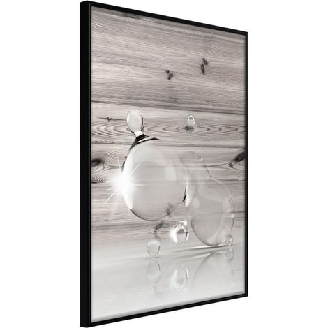 Affiche Murale Encadrée "Joined Bubbles" 40 x 60 cm Noir