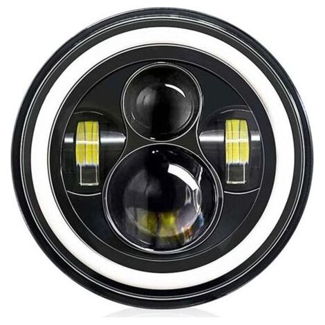 Phare LED - 7 Pouces - 140 W - 14000 Lm - 6000 K Feux Croisement Route - DRL Clignotant Ambre - IP67 - Pour Voiture Moto (1/4)
