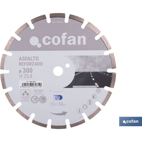 Disque renforcé pour asphalte 300mm H10 - H25,4 (1/4)