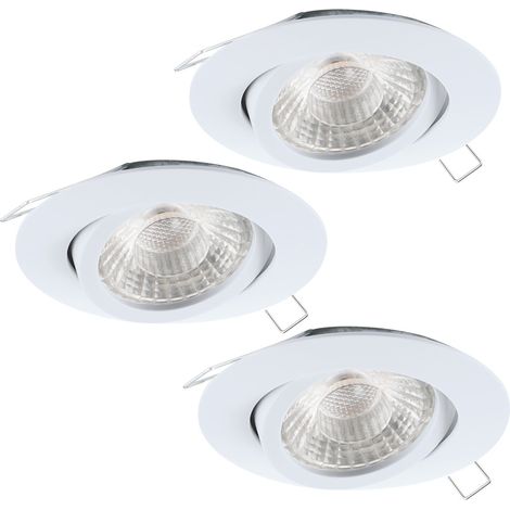 GU10 LED Ensemble de 3 encastré TEDO 1 Ø 8cm en blanc incl. GU10 LED orientable et STEP anti-éblouissement (1/5)