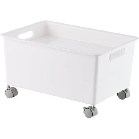 Panier de rangement à rouleaux 870g – Grande capacité pour livres, vêtements, chaussures – En PP – Mobile et facile à déplacer (1/4)