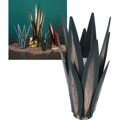 Ornement en fer forgé sept couleurs vert agave de style nordique, meuble TV classique et polyvalent, pièce d'art lumineuse et luxueuse pour la maison ou le bureau. (1/5)