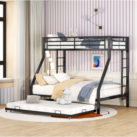 Litera metálica juvenil con cama nido negra OKMYHOME (1/5)