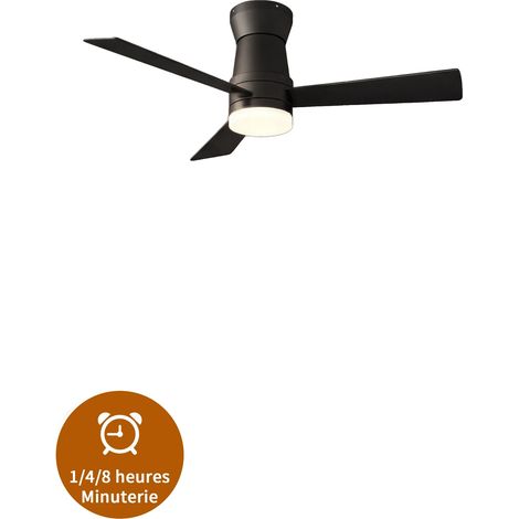 Ventilateurs de plafond, design bas profil, fonctionnement ultra silencieux, Noir (1/2)
