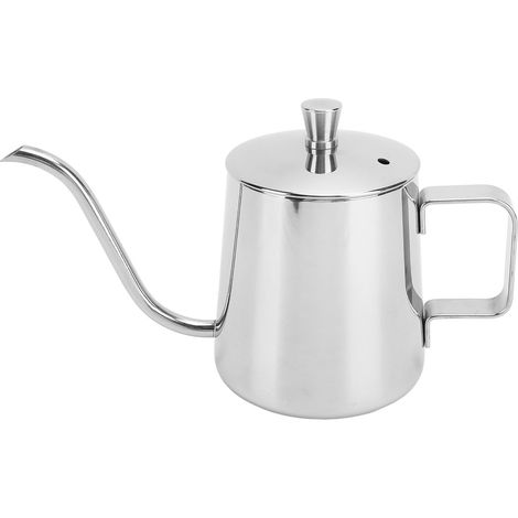 Bouilloire à café de 350 ml en acier inoxydable SUS304 avec bec verseur en col de cygne, théière et tasse à filtre pour le camping et les voyages en plein air. (1/5)