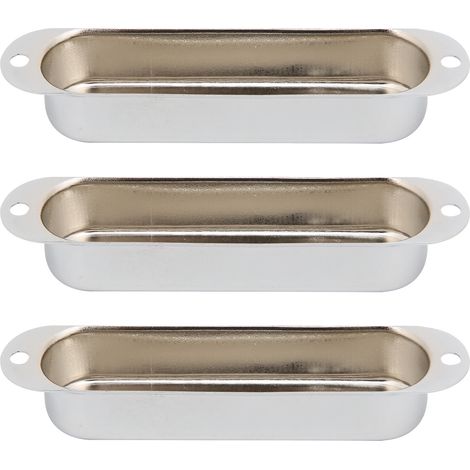 Couvercle de Micro Fermé Sans Trou pour Guitare, 3 Pièces en Laiton Argenté (1/5)