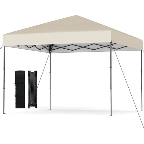 3x3 m Pop-Up-Pavillon mit UV50+-Schutz, Weiß