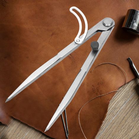 Compass de traçage en cuir rotatif, outil de marquage pour travail du cuir, 200 mm (1/4)
