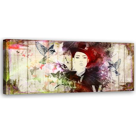 Tableau sur toile Visage de femme abstrait 90x30 (1/5)