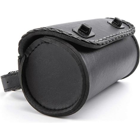 Sacoche de fourche universelle pour moto en cuir PU, pochette à outils pour guidon, sacoche de selle pour sissy bar. (1/5)