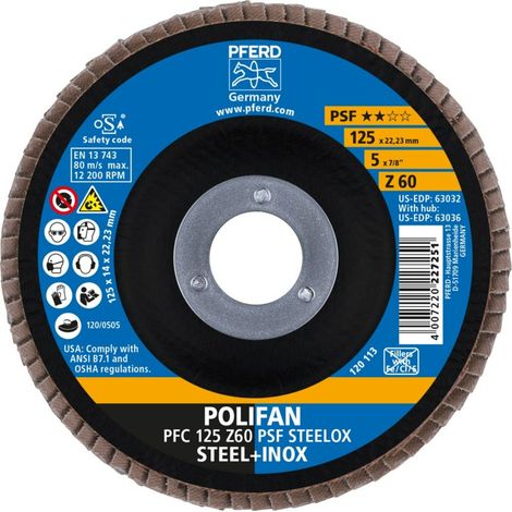 Fächerscheibe POLIFAN Z PSF STEELOX D.125mm K.Z-80 kon.INOX ZK PFERD (1/5)