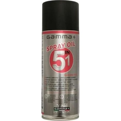 Gamma+ GP1100008 Spray Olio Lubrificante 5 in 1 per Tagliacapelli e Forbici 400 ml Senza Silicone