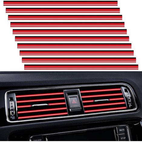 Packung mit 20 universellen Zierleisten für Auto-Lüftungsschlitze – Flexible, glänzende und wasserfeste Innenraumaccessoires für alle Lüftungsschlitze (1/5)