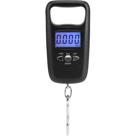 WEIHENG 50 kg LCD-Digital-Gepäckwaage, elektronischer Taschenhaken mit Hintergrundbeleuchtung, Schwarz (1/5)