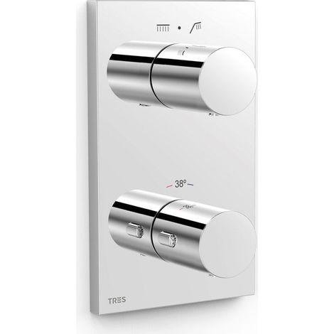 TRES 06225001 THERM-BOX Pieza Vista para Caja Empotrada de 2 Vías Color Cromo - ref: 06225001