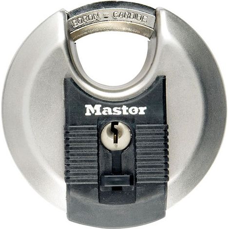 MASTER LOCK Cadenas Rond [A Clé] [Acier Inoxydable] [Extérieur] M40EURD - Idéal pour les espaces de rangement, les remises, les garages, les remorques (1/10)