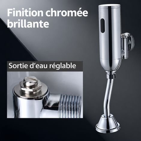 Chasse d'eau automatique pour urinoir infrarouge mural modèle argent brillant galvanisé avec réglage 1 × 1 × 1 cm 500 g – Livraison gratuite
