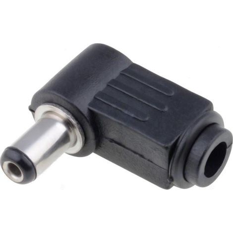 Conector Alimentacion DC 2,1x5,5x9mm Hembra Acodado