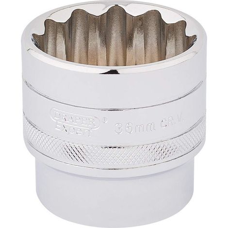 Draper 33594 - Chiave a bussola a 12 punte, attacco quadro da 1/2", misura 36 mm