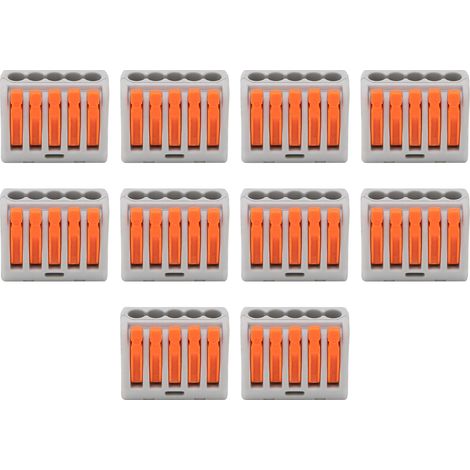10Connecteurs rapides PCT215 pour câbles souples et rigides, lot de 10 bloc-fils à serrage conducteur (1/5)