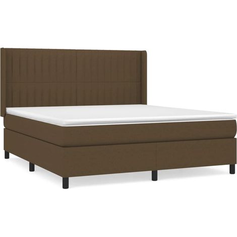 Maison Exclusive - Giroletto a Molle con Materasso Marrone Scuro 160x200cm Tessuto