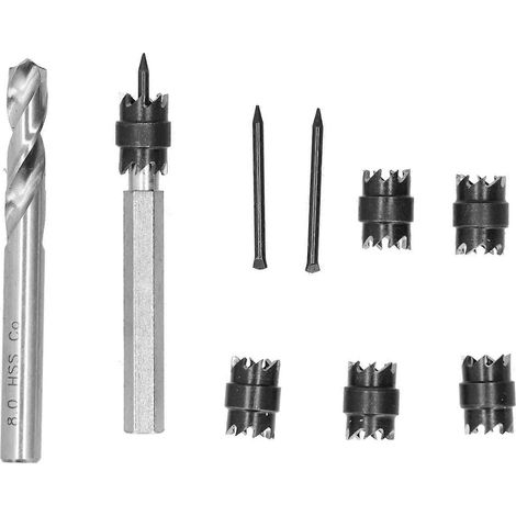 9-teiliges Punktschweißwerkzeug-Set mit 3/8-Zoll-Bohrer, doppelseitigem Metallentferner und Schneidwerkzeug