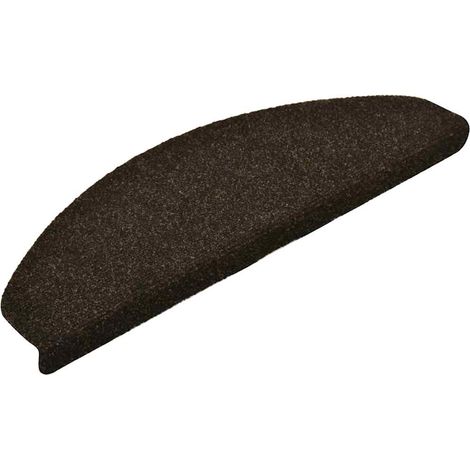 vidaXL Tapis d'escalier auto-adhésifs 10 pièces 65 x 21 x 4 cm Marron foncé Demi-rond Grand