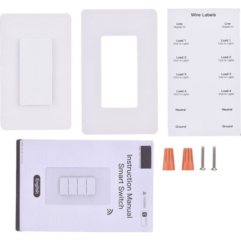 Matter – Interruttore a parete in vetro WiFi, pannello luminoso touch, app, telecomando wireless, domotica, timer per il conto alla rovescia, indicatore unidirezionale. (1/5)