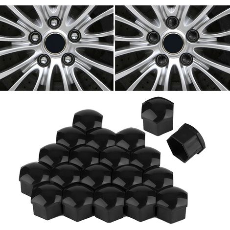 20 pièces bouchons de protection antivol pour écrous de roue auto 21mm noirs (1/5)