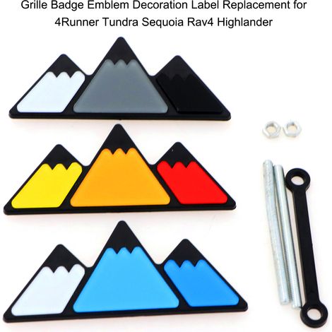 Badge de calandre, étiquette de décoration de remplacement pour 4Runner Tundra Sequoia Rav4 Highlander (1/5)