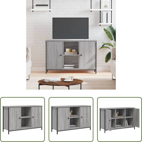 Holzwerkstoff - TV-Schrank Grau Sonoma-Eiche 100x35x65 cm Holzwerkstoff (1/5)