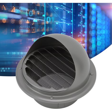 [Wandventilator] Edelstahl-Außenwandventilator mit abgerundeter Abdeckung und wetterfesten Lamellen für Lüftungssysteme – Rundes, wasserdichtes und windfestes Modell mit feinem Gitter (305 g)
