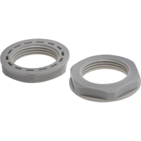 Ecrou pour presse étoupe, RS PRO, Gris, Nylon 66, Filetage: PG16, IP68 ( Prix pour Paquet de 25 )