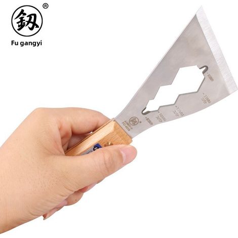 Fourniture d'outils Fukuoka : couteau à mastic multifonctionnel, couteau de nettoyage épais, grattoir à frapper, couteau à mastic (type clé à molette FO-4038). (1/5)