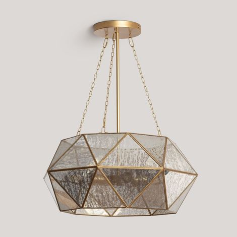 Suspension Métal et Verre Octagon Doré (1/5)
