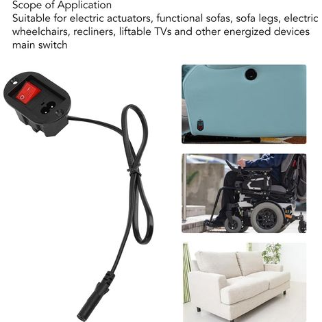 Ortviai Interrupteur Électrique Rouge pour Canapé Motorisé, Fauteuil Inclinable et Lève-Table – 100-250 V (1/4)